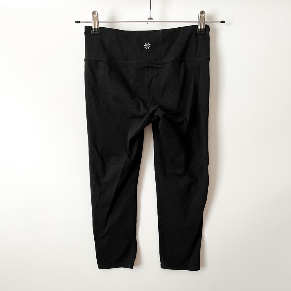 Athleta Solid Black Cropped Active Yoga Running Workout Leggings Size Small